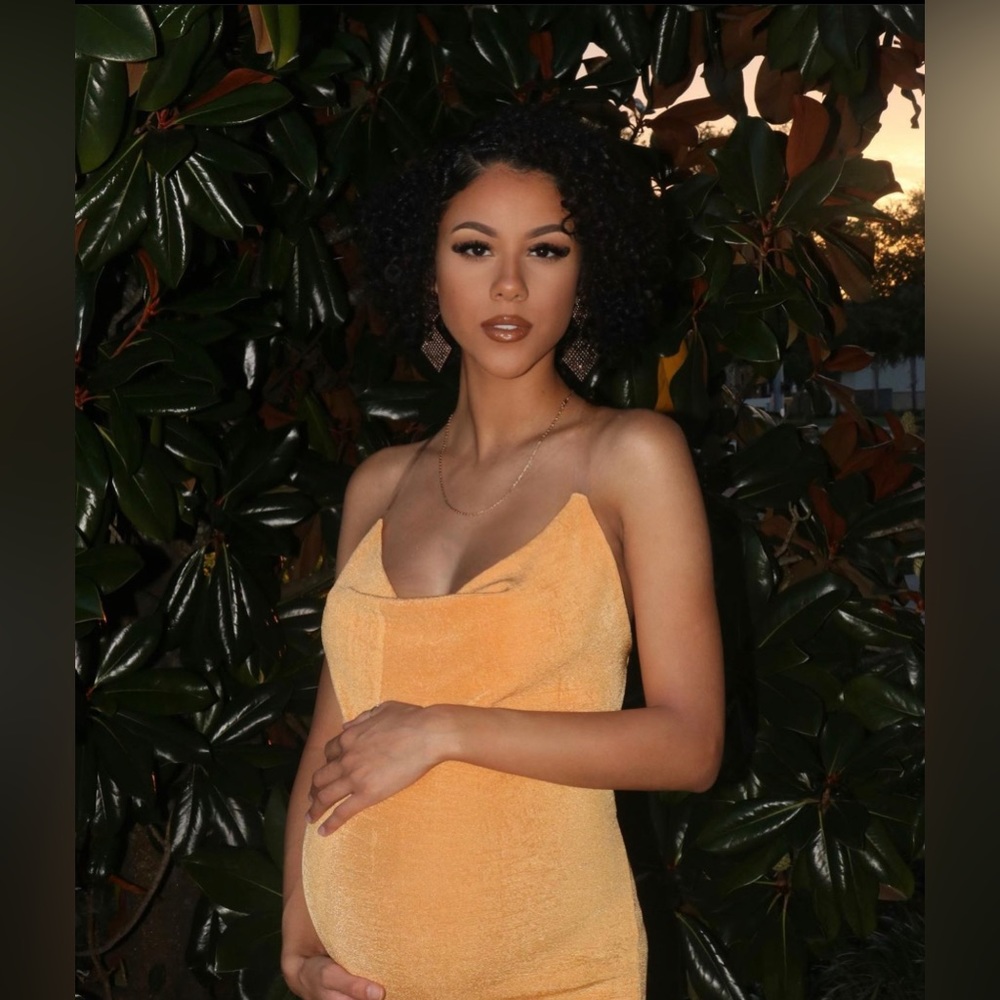 PrettyLittleThing Orange “Strapless” Dress